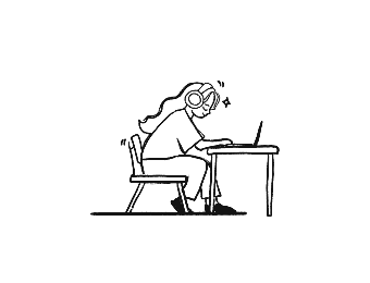Doodle of a girl working at her desk