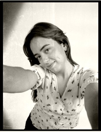 Black and white photo of Mariola