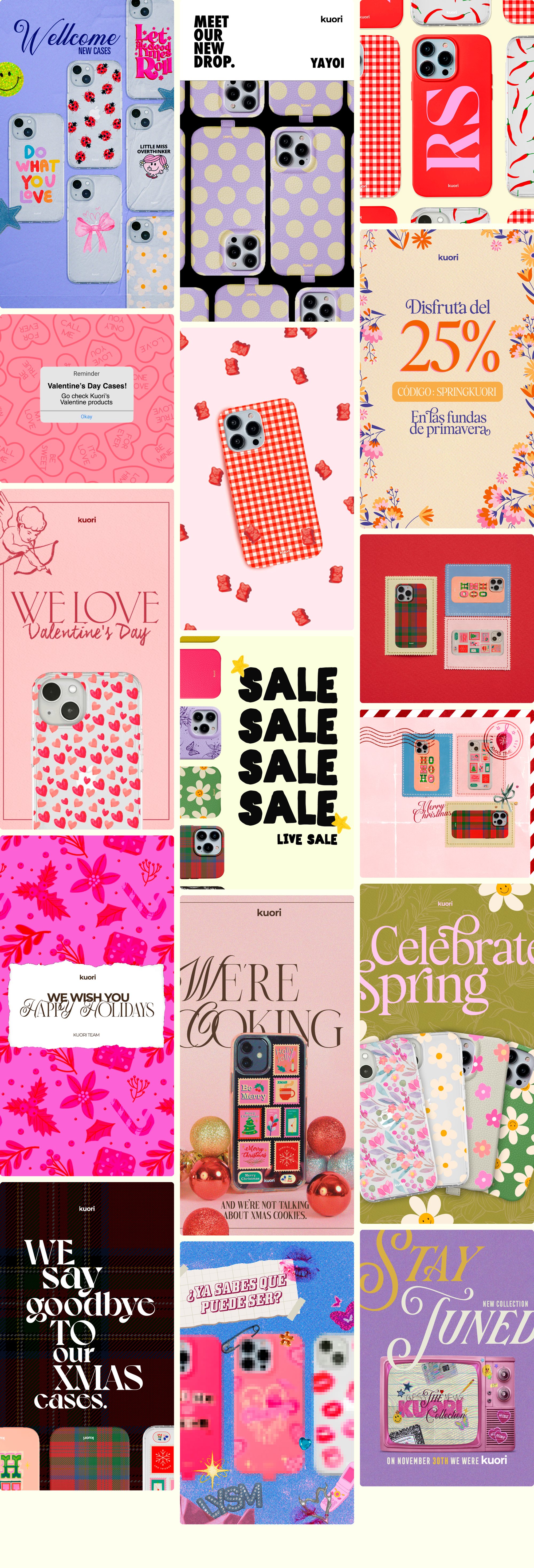 Kuori social media posts and seasonal campaigns