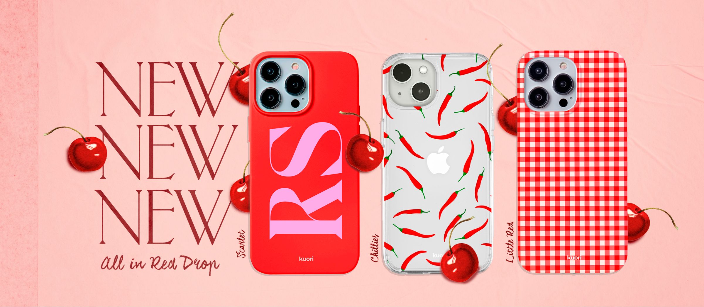 New in red drop phone cases