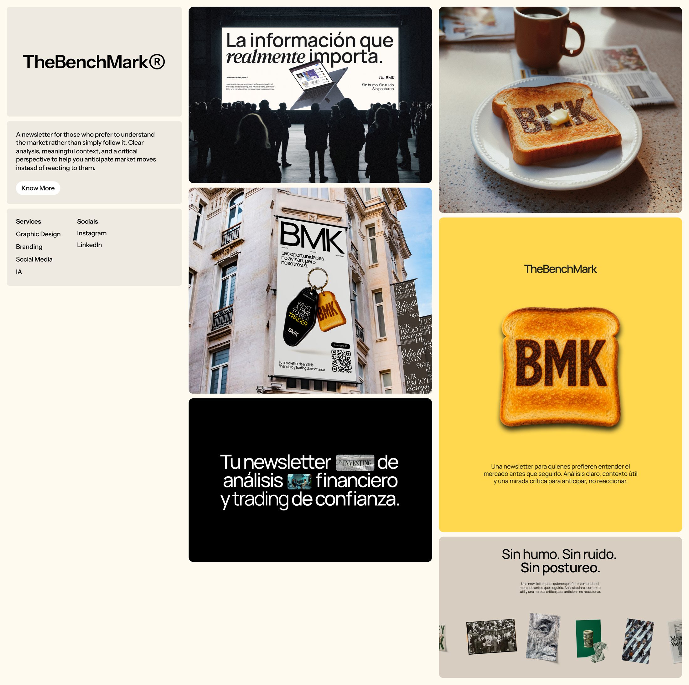 TheBenchMark newsletter branding gallery