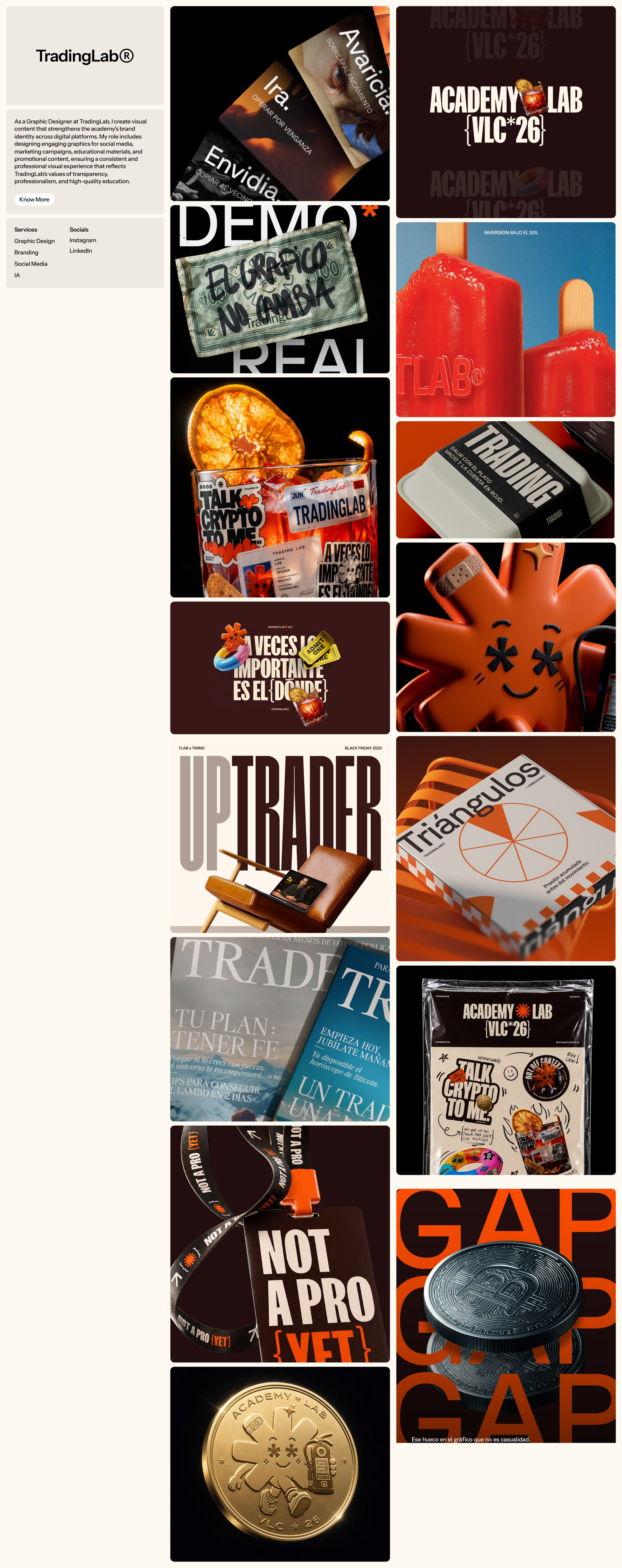 TradingLab brand gallery: AcademyLab VLC 26, posters, merchandise and campaigns